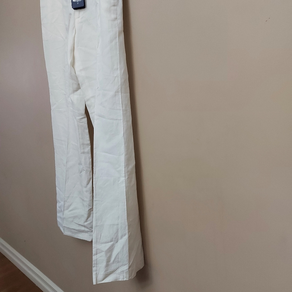 Ralph Lauren hight waist straight leg dress pants White Size 14 Flax Cotton - Picture 5 of 10